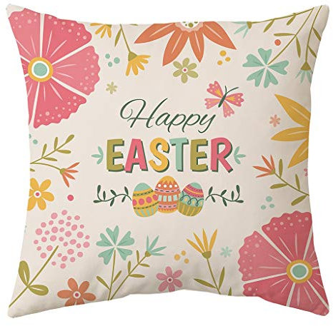 kushuang Osterdekoration Osterhase Kissen Kissenbezüge Oster-Deko Hase Muster Sofakissen Bunny Kissenhülle Pillowcase für Ostern Haus Dekoration Party Supplies (A-03)
