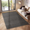 SIMPEX Kurzflor Teppich Unicolor - Einfarbig, Schwarz, 200 x 290 cm, Modernen Stil, Wohnzimmer, Anthrazit