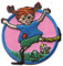 Pippi Langstrumpf © tanzt Blume - Aufnäher, Bügelbild, Aufbügler, Applikationen, Patches, Flicken, zum aufbügeln, Größe: 6 x 6,2 cm