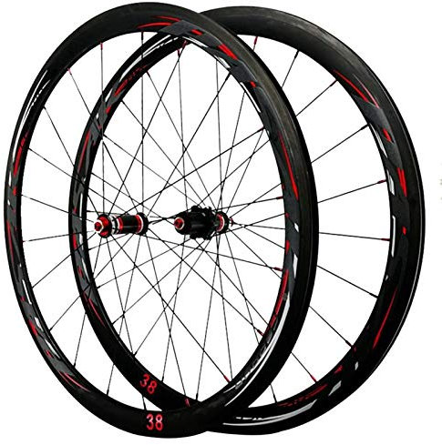 SJHFG Wheelset 29 Zoll Vorderrad 700c,38mm Öffnung Kohlefaser C Bremse V Bremse Rennrad Schnelle Veröffentlichung Hinterrad Fahrrad-Laufradsatz Road Wheel