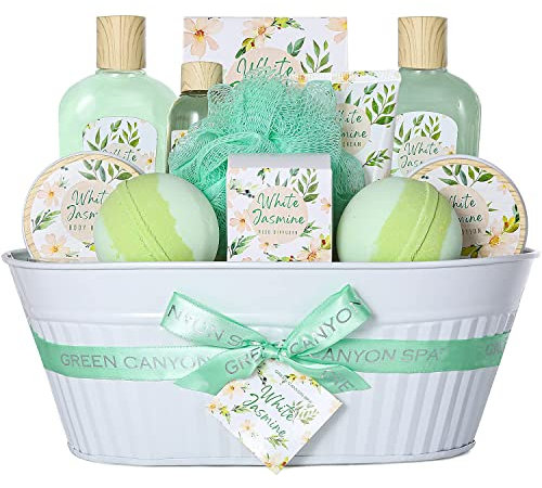 Birthday Gifts for Her -12pcs Jasmine Home Spa Set Includes Shower Gel,Bath Salt,Body Lotion, Pamper Gifts for Women, Mothers Day Gift for Mom Wife, Luxury Bath Gift Sets for Women, Mum Gifts