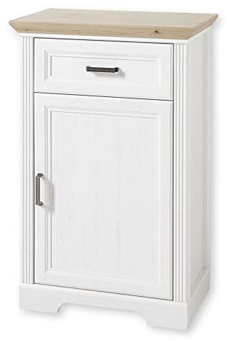 Stella Trading JASMIN Schuhschrank in Pinie hell, Artisan Eiche Optik - Landhausstil Schuhregal mit viel Stauraum für Ihre Schuhe - 65 x 102 x 41 cm (B/H/T)