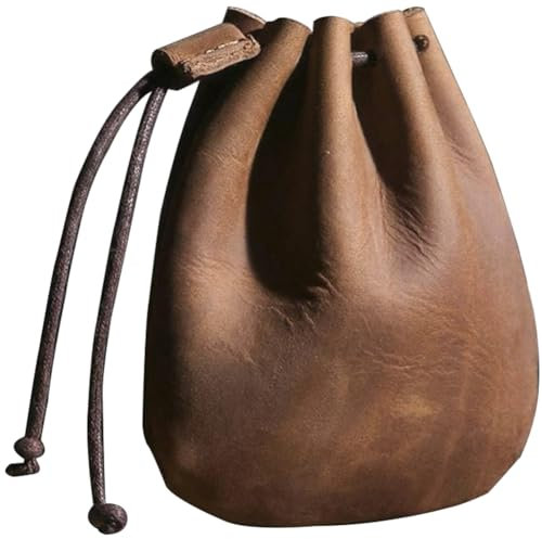 TOSSPER De Cordon De Cuisson en Cuir Vintage Pochette Pochette Porte-Monnaie Porte-Monnaie À Main De Transport pour Hommes Femmes