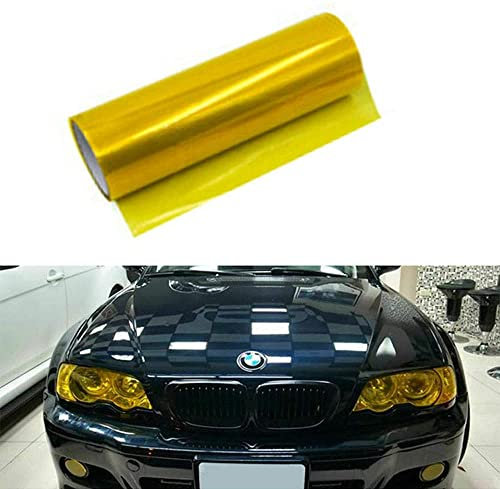 TOTMOX Car Light Film, Film vinyle teinté pour phare, feu arrière, feu antibrouillard arrière, jaune, 30 cm x 200 cm