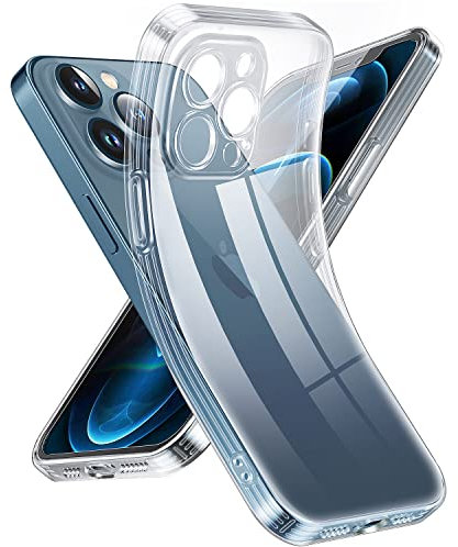 Supdeal Crystal Clear Hülle für iPhone 12 Pro, Niemals gelb mit Kameraschutz, Silikon Durchsichtig Handyhülle Weicher Passform, Ultra Dünn und Leicht Case Cover, 6,1, Transparent