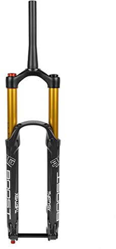 SHKJ Fahrrad Federgabel 27.5 29 Zoll Bike Air Gabel 1-1/2 Konisches Rohr Federweg 160mm/180mm Rebound Adjust Manueller Lockout DH/AM THR (Color : Gold, Size : 29inch)