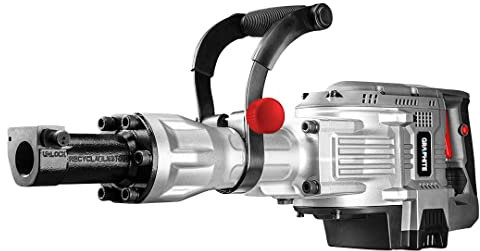 GRAPHITE Abbruchhammer mit Sechskantgriff 30 mm, 1700W, Schlagfunktion 1500 min⁻¹, Schlagenergie 45 J, Netzkabel 4 m, Masse 14 kg, Zubehör: 1 Meißel, Staubschutzhaube, Schmierfettbehälter, Koffer