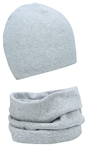 FORUHOO Baby Mädchen Beanie Mütze + Schlauchschal 2er Set, Wintermütze für Jungen Mädchen Baumwolle