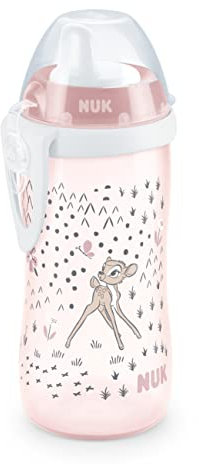 NUK Disney Bambi Kiddy Cup with Hard Spout, 300 ml, Leak-Proof, from 12 Months, BPA-Free, Pink, Pack of 1