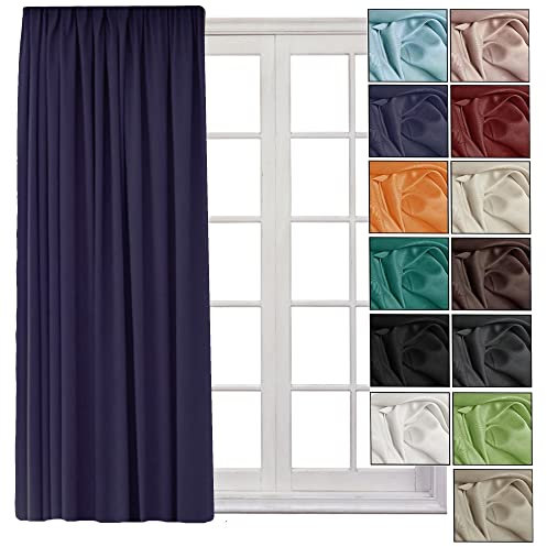 Cleanlevel EST 2016 Vorhänge Vorhang Gardine Gardinen Blickdicht - 140x245cm Kräuselband Verdunkelung Verdunkelungsgardine Wohnzimmer Schlafzimmer Kälte- und Wärmeisolierung Kälteschutz (1, Navyblau)