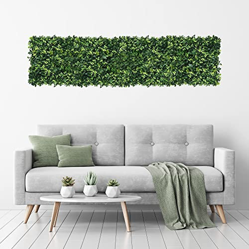 Gardenwize Künstliche Wandfliesen für den Innen- und Außenbereich, UV-geschützt, 50 x 50 cm, Wohnwand, Zaun, Innendekoration, Zuhause, Salon, Geschäft, Wandschutz, dekorative Pflanzen (Klee)