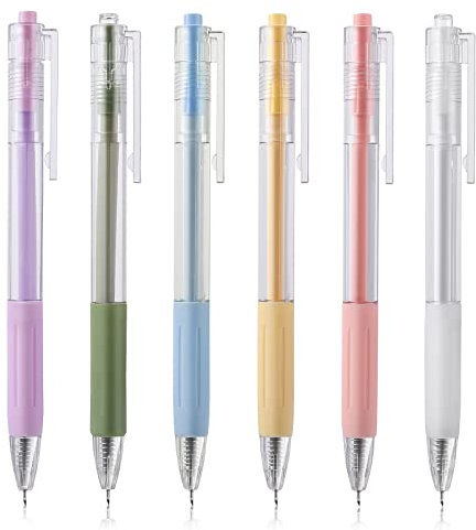 Yolev 6Pcs Cartoon Pattern Student Utility Knife Pen, Retractable Precision DIY Carving Pen Knife Craft Cutter, Paper Cutting Carving Tools with Pocket Clip for DIY Drawing Scrapbooking, 6 Colors