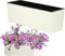KADAX Jardinera de plástico, 18,5 x 56 cm, jardinera con inserto, resistente a la intemperie, jardinera rectangular para exteriores (patrón liso, crema)