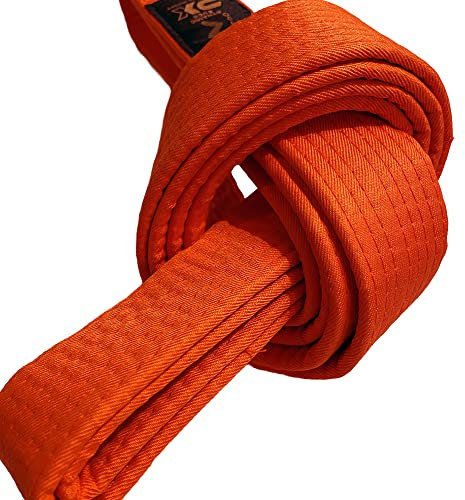 TEKKA BUDO Kampfsport Gürtel - Orange 330 cm Länge, 4 cm Breite - Karate, Judo, Taekwondo, Jujutsu, Kickboxen, Ninjutsu, Orangegurt