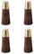 Wooden Furniture Legs,Round Tapered Mid-Century Modern Legs with Brass Base Replacement Legs for Cabinets,Coffee Tables,Ottomans,Sofas,Loveseats,Armchair Legs Set of 4 (Dark brown,12cm/4.72in)