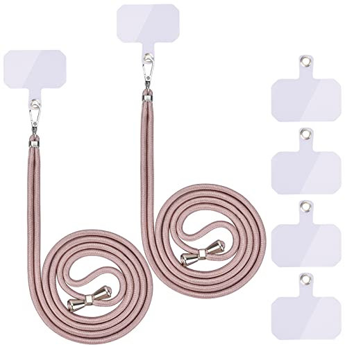 Handykette Universal, Handy Lanyard, Universelles Handy um den Hals hängend mit Pad Handy Lanyard, verstellbar und abnehmbar. (2Roségold+Roségold)