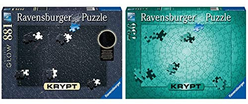 Ravensburger Puzzle 17280 - Krypt Puzzle Universe Glow ab 14 Jahren, mit 881 Teilen & Puzzle 17151 - Krypt Puzzle Metallic Mint - Schweres Puzzle für Erwachsene und Kinder ab 14 Jahren, mit 736 Teilen
