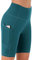 Persit Kurze Sporthose Damen, High Waist Radlerhose Sport Shorts Sommer Cycling Bike Leggins Türkis L