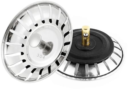 2 Pieza Tapón de Fregadero Filtro 304 de Cocina 80mm, Tapón de desagüe de colador Grueso, Filtro Fregadero, Colador de Fregaderos de Acero Inoxidable,para Cocina,residuos de Filtro y Evitar el Bloqueo