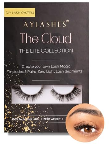 AYLASHES - DIY Wimpernextensions Maxi Box THE CLOUD | 6 Paar Wimpern | bis zu 7 Tage Halt | Wimpern DIY Set für zu Hause | künstliche Wimpern | Klebewimpern | lash extension set