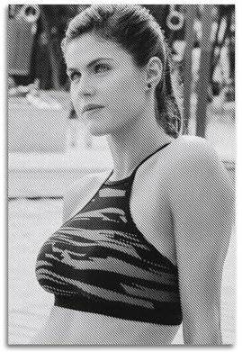 VZRSQZK Poster mit Schauspielerin Alexandra Daddario, dekoratives Gemälde, Leinwand, Wandposter und Kunstdruck, modernes Familienschlafzimmer-Dekor-Poster, 20 x 30 cm