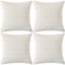 Ci & Ci 4er Set Deko Kissenbezug 45x45 cm, Cremeweiß Kordsamt Kissen Sofakissen Dekokissen Zierkissen, Flauschig Kissenbezüge Kissenhülle für Sofa Couch