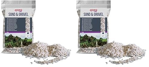 Amtra Ghiaia Noa - Ghiaia Naturale dell'acquario, Pavimento Decorativo, grani Grossolani Bianchi Dimensioni 2-5 mm, Formato 5KG (Confezione da 2)