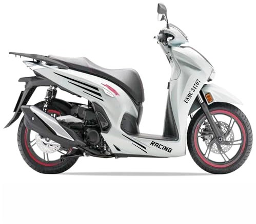 Kit adesivi Compatibili con h onda SH 350 SH350 decal grafica completa carene laterali scegli colore -KIT C- Cod. 2069 (070 Nero)