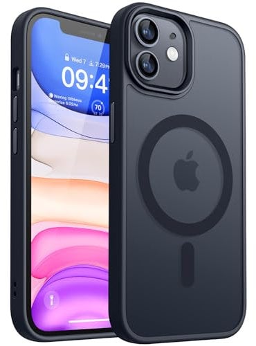 CANSHN Magnetisches Hülle Kompatibel mit iPhone 11 [Quadratischen Kanten] Kompatibel mit MagSafe Kabellosem Laden (Schwarz)