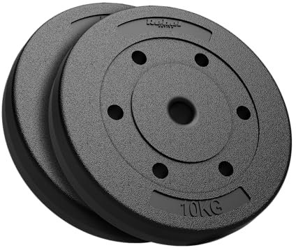 Zementgefülltes Hantelscheiben-Set 2x10 kg, Loch 31 mm, REBEL ACTIVE RBA-2103