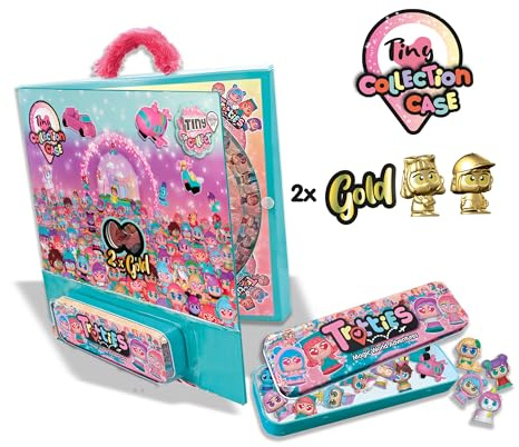 Famosa Trotties – Tiny Sammelkoffer mit 2 Goldfiguren, mit Metalletui zum Aufbewahren und Sammeln Aller Mikrofiguren, für Kinder ab 3 Jahren (TFT24000)