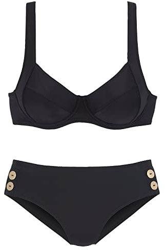 VIVANCE Damen Bügel-Bikini | verstellbare Träger, Seitenstege mit Verschluss, etwas höher geschnittene Hose, trageangenehme Qualität für besten Komfort