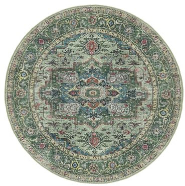Georgia Oriental Teppich - Grün Teppich Ø 120 Orientteppich, Rund