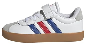 adidas Unisex Kids VL Court 3.0 Shoes, FTWR White/Team Royal Blue/Better Scarlet, 1.5 UK