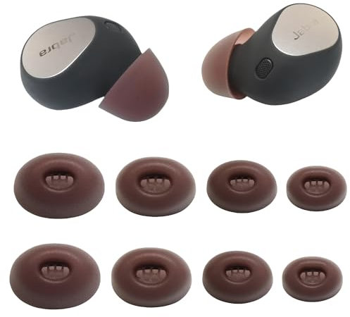 Luckvan Replacement Earbuds Tips for Jabra Elite 10 Silicone Ear Tips Jabra Elite 10 Gen 2 Earbuds Tips 4 Pairs, Brown