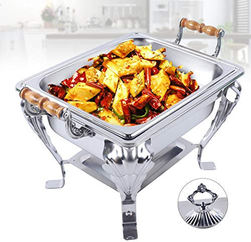 TuliperMood Catering Chafing Dish Set Chafing Dish Set di contenitori termici per catering, set di contenitori caldi, set per buffet, colore argento