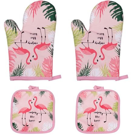 2Pcs Flamingo Pot Holders, 2Pcs Flamingo Pot Holders, Cooking Gloves, Baking Gloves, Pot Holders And Oven Mitts, Flamingo Gifts