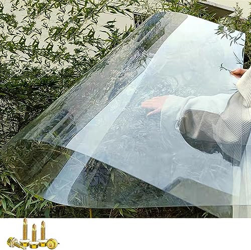 Polycarbonat Dachplatte Polycarbonat-Dachplatte, 0,8 Mm Starke Glasfaser-Massivplatte, Transparente Gewächshausplatten, Regenfester UV-Schutz, Bruchsichere Platte For Garten, Balkon, Pavillon(1.5x10m)