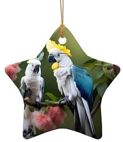 Schöner Kakadu-Vogel-Blumendruck, lustige Ornamente für Erwachsene, Austauschgeschenk für Frauen, Männer, Kollegen, Mutter