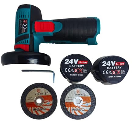 Mini Flex, Smerigliatrice Angolare a Batteria, 24 V Portatile Senza Filo, 2 Batterie 2000 mAh e Valigetta, 19500 giri/min, Flessibile Fai da te