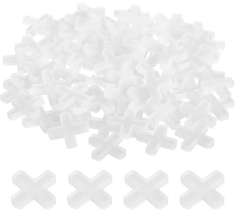 sourcing map 400Pcs Tile Spacers, 6mm 1/4 Cross Shape Wall Floor Tile Spacer Tiling Tools for Ceramic Tile Installation, White