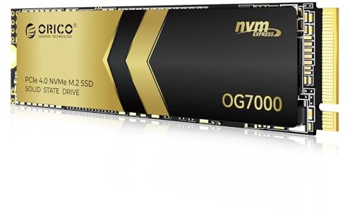ORICO OG7000 1TB PCIe 4 * 4 NVMe SSD, Up to 6600MB/s Read, 2700MB/s Write, 8-Channel Controller, Graphene Thermal Solution, for 4K Editing, 3D Rendering, Content Creation, Compatible with PS5 and PC