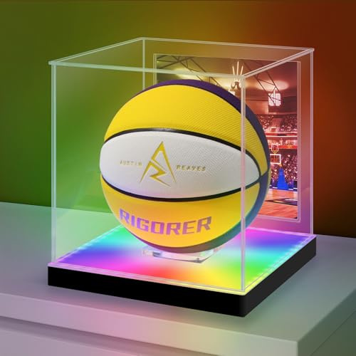 Acryl Vitrine / Schaukasten / Display Case für Modellautos, Figuren, Basketball | mit LED Beleuchtung, Selbstmontage (27x27x27 cm)