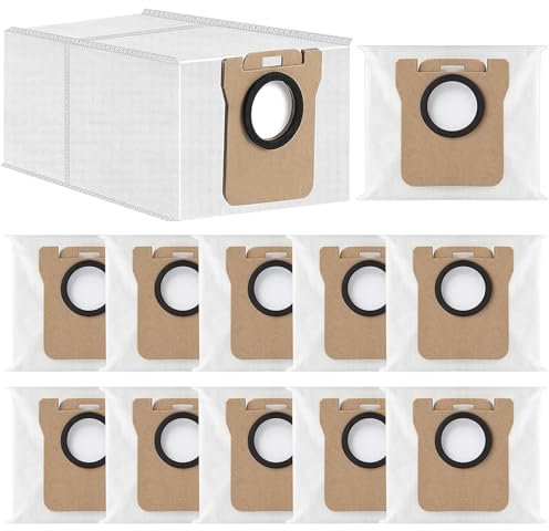 APZOVO 12 Sacs à Poussière pour Dream L10s Ultra /L10s Pro Ultra /L10s Pro Gen2 /L10s Plus /L10 Prime /L20 Ultra /L40 Ultra /L50 Ultra /D10 Plus /X40 Ultra, pour Xiaomi X10+ X20+, 3.2L Grande Capacité