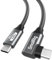 SMALLRIG USB4 40Gbps USB-C Cable, 240W Fast Charging & 8K@60Hz Video & 40Gbps Data Transfer, 35cm/13.8in Straight to Angled Connectors with Cable Tie, for MacBook for iPad Pro for iPhone - 5075