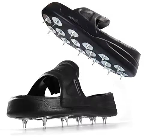 SUZLAZYR 1 Pair Epoxy Shoes, Spike Shoes for Epoxy Flooring, EVA Rubber Material, 3/4 Short Spikes, Black,M