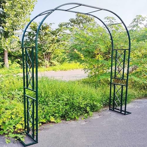 Garden Arch Metal Arbour Rose Trellis Arch Frame 140cm 180cm 220cm 260cm 300cm 340cm Large Strong Tubular Archway For Climbing Plants Backyard, Lawn, Patio, Courtyard, Wedding(Green,220x230x40cm)