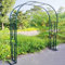Garden Arch Metal Arbour Rose Trellis Arch Frame 140cm 180cm 220cm 260cm 300cm 340cm Large Strong Tubular Archway For Climbing Plants Backyard, Lawn, Patio, Courtyard, Wedding(Green,220x230x40cm)