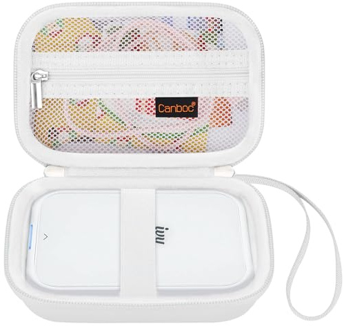 Canboc Carrying Case for Canon Zoemini 2/ Canon Zoemini/Ivy 2 Portable Mini Photo Printer, Mesh Bag fit Photo Paper and Cable, White(Case Only)