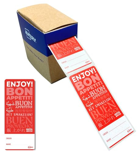 AVERY Zweckform Verschlussetiketten für Lebensmittellieferungen (rot 40 x 95 mm 250 Stück auf Rolle beschreibbar manipulationssicher) FTSEALR-250